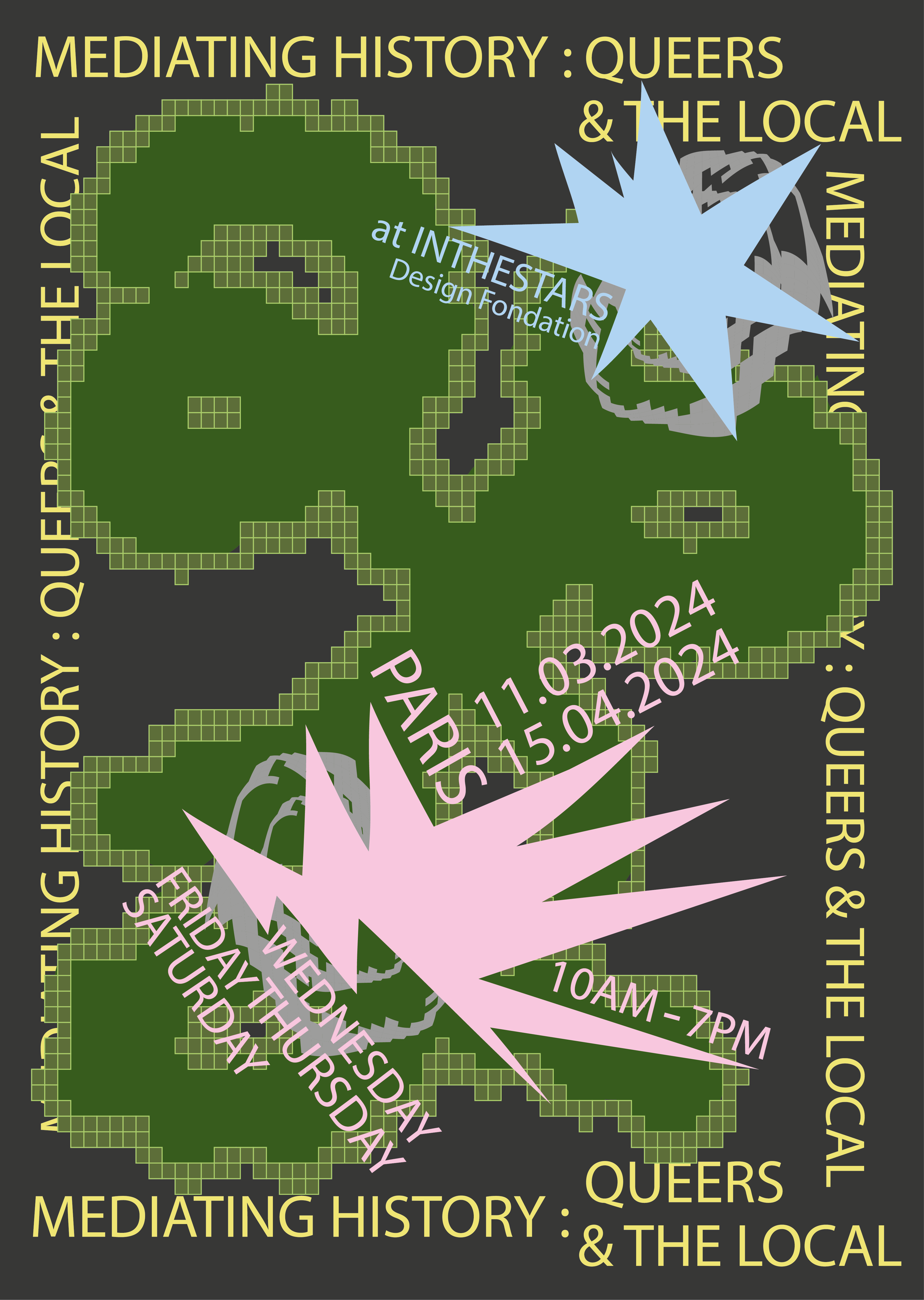 Affiche d'exposition imaginaire réalisé sur Illustrator, mettant en avant les objets précieux des personnes. Version violet et rose.